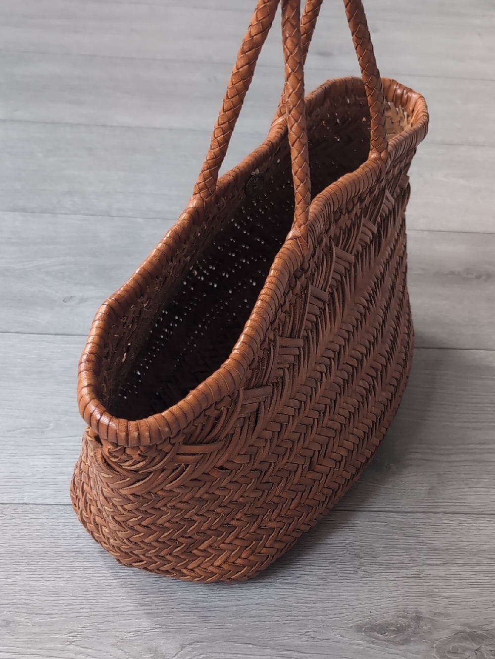 Dragon Diffusion Triple Jump Small Woven Leather Tote - Picture 4 of 16